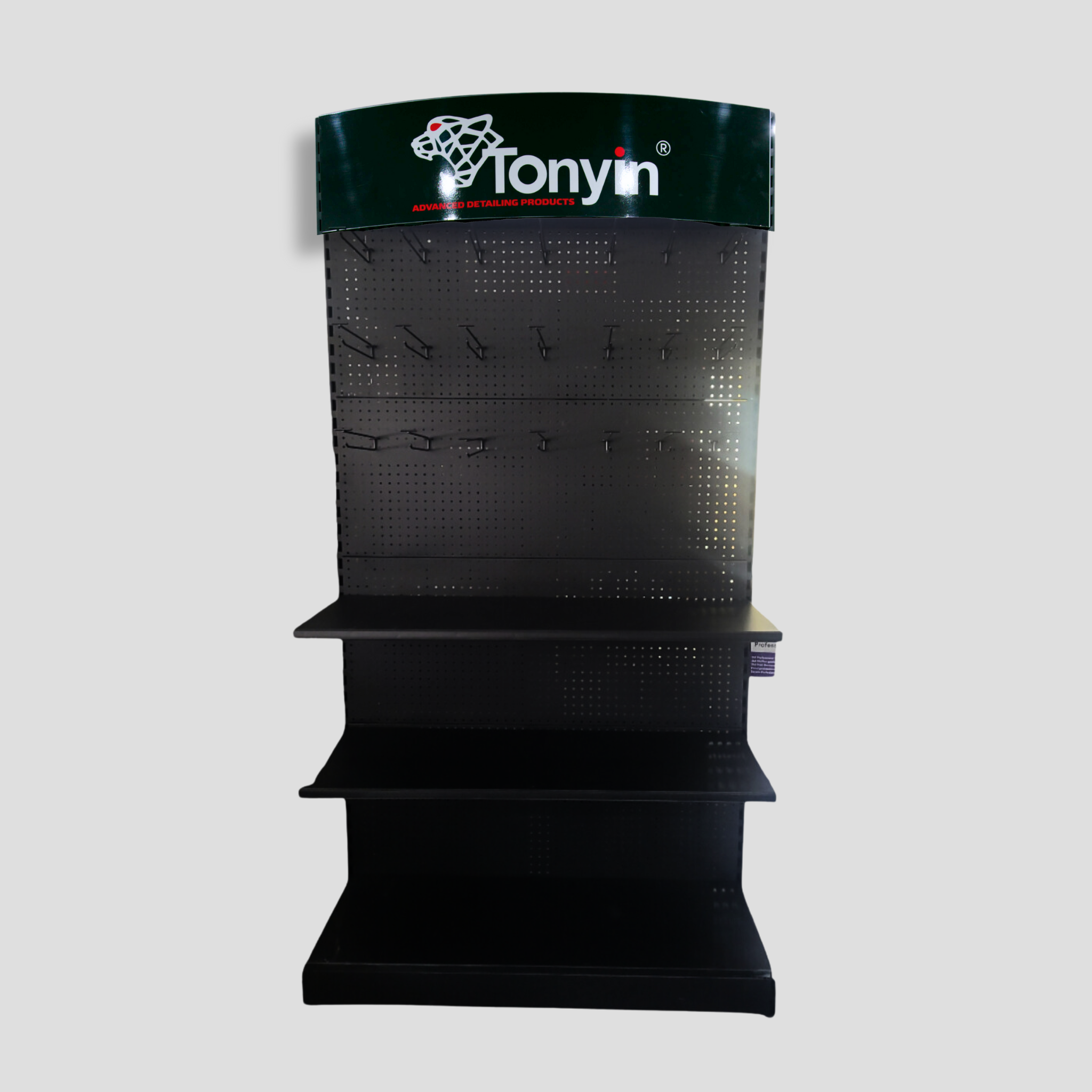 Tonyin Display Stand Includes 2 X Shelf And 30 Hooks - Part A Advertisement & Hooks, Part B Stand (RAP DISPLAY)